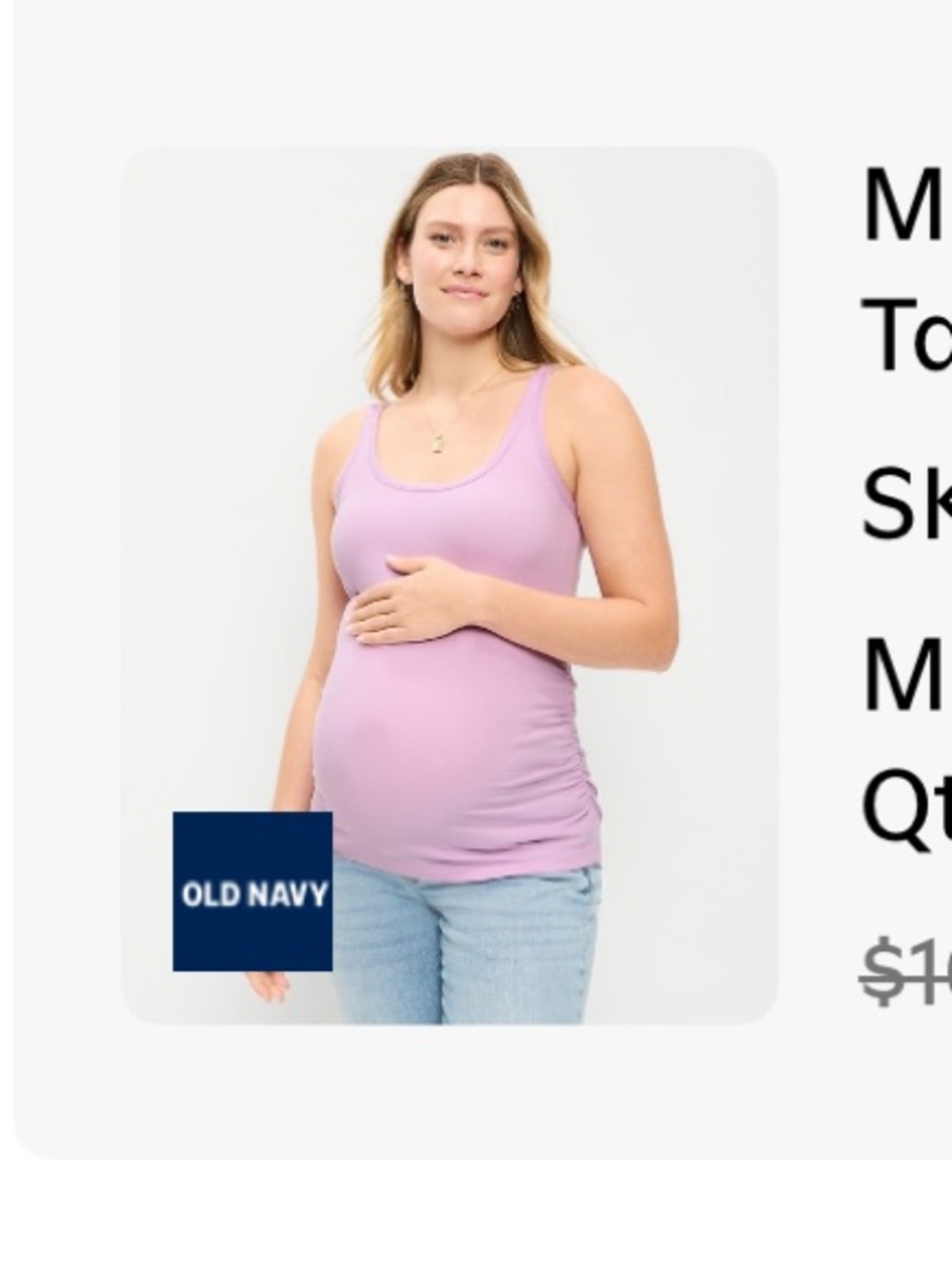Old Navy Lavender “Wild Aster” Maternity Ribber Tank Top Sz M